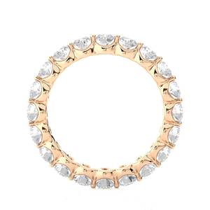 Anillo de Eternidad Completo con Diamantes Cultivados en Laboratorio, Corte Brillante Redondo, Chapado en Oro Rosa, Joyería de Boda, Color D, Diamantes Preciosos, Anillos Vintage - Product Image 2