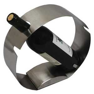 Porte-bouteilles à vin en acier inoxydable argenté pour la cuisine, la décoration de la maison, la table à manger, support de présentation de champagne, bar - Product Image 1