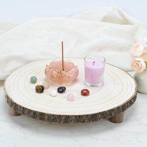 Base de Madera para Pastel con Patas - Bandeja de Madera de 10-11 Pulgadas para Servir en Bodas, Fiestas y Exhibiciones Elegantes de Postres - Product Image 2