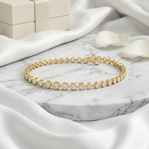 1.091CTW Round Bezel-Set Graduated Diamond Tennis <b>Bracelet</b> - Product Image 1