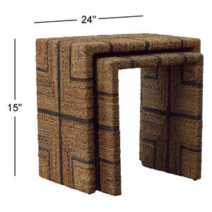 Juego de mesa de centro anidada de madera rústica Clarkstown, muebles decorativos - Product Image 5