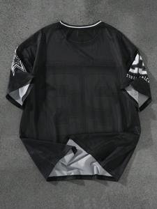 เสื้ออเมริกันฟุตบอลชาย ผ้าตาข่าย ระบายอากาศ แขนสั้น เสื้อกีฬาฝึกซ้อม เสื้อโอเวอร์ไซส์สั่งทำได้ เสื้อสตรีทแวร์ตาข่าย ขายส่ง - Product Image 5