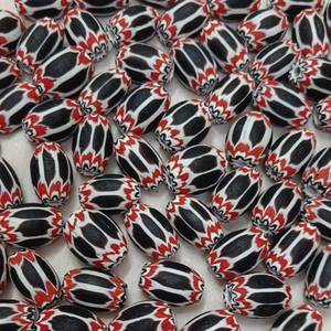 Chevron Glass Trade <b>Beads</b> Blue Red Striped Barrel Millefiori <b>Beads</b> T.A.GLASS BE Brand Opp Bag Packaging for Jewelry Making - Product Image 5