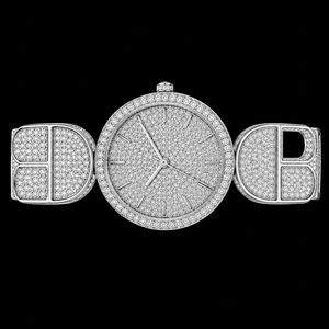 Montre de luxe ronde sertie de diamants, bracelet en acier inoxydable argenté, montre-bracelet à quartz pour hommes et femmes, style de mode haut de gamme, élégante - Product Image 2
