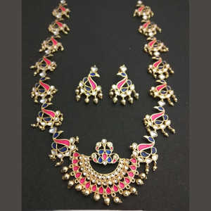 Jewelemarket Gold Plated Multi Color Kundan Stone and Meenakari <b>Pearls</b> Necklace <b>Set</b> 12162363ML Fine <b>Jewelry</b> <b>Set</b> - Product Image 1