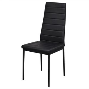 Design contemporaneo sala da pranzo Set 6 sedie nere e 1 tavolo - Product Image 4