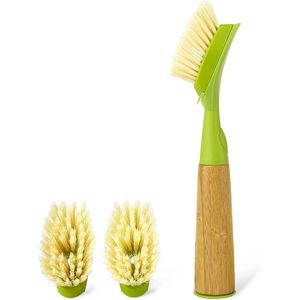 Set di 2 Spazzole per Pulizia con Dispenser di Sapone Verde Ricaricabili per Lavaggio Piatti - Product Image 2