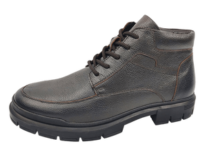 Botas Chukka de Tobillo para Hombre, de Cuero Genuino Negro, con Cordones, Punta Redonda, Suela de Goma Antideslizante, Entresuela de EVA, para Todas las Temporadas - Product Image 4