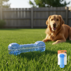 Jouet pour chien Yommy en PVC transparent, haltère de 12,5 cm, jouet à mâcher qui couine pour animaux de compagnie - Product Image 3