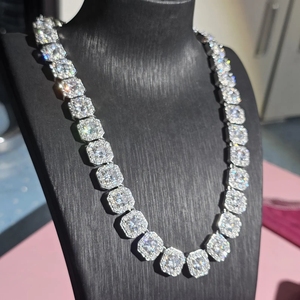 GRA Certified Hip Hop VVS Moissanite Diamond Baguette Cuban <b>Chain</b> <b>Iced</b> <b>Out</b> Miami Cuban Link <b>Chain</b> for Men women - Product Image 1