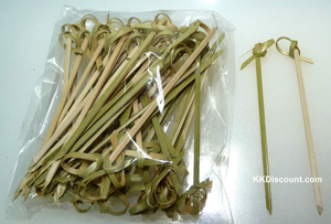 AVAILABLE Wholesale 12cm Bamboo Skewers Knotted Cocktail Sticks for Party, Buffet, Restaurant Food Decoration - Product Image 5