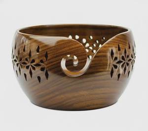 Cuenco de madera hecho a mano para hilo, cuenco para tejer y ganchillo, organizador de hilo para almacenamiento de ovinos de lana, accesorios de manualidades - Product Image 1