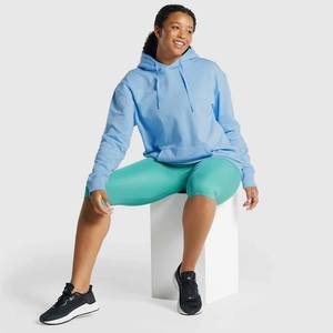 Sudadera con Capucha Personalizada para Mujer, Color Azul Cielo, Felpa, con Bolsillo Canguro, Informal, para Otoño e Invierno, Uso Diario, Cómoda - Product Image 4