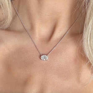 Colgante Solitario de Diamante Cultivado en Laboratorio de Corte Ovalado de 3 Quilates, Chapado en Rodio, 14K, Certificado IGI, Diamantes Rellenos, Clásico y Lujoso para Mujer - Product Image 6