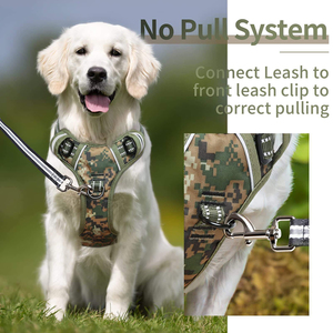 Arnés de Nailon Camuflado para Perro, Ajustable, Acolchado, con Asa Frontal y Anillo en D de Metal, para Perros Medianos y Grandes, para Exteriores - Product Image 6
