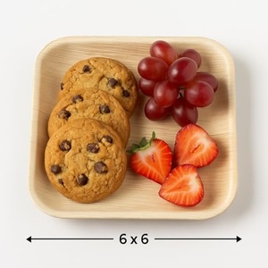 Stylish Areca Palm Leaf Plates 6 Inch Square for <b>Party</b> Food Serving Plates for Pastries Cookies & <b>Sweets</b> Food & Fast Food Plates - Product Image 2