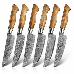 ชุดมีดดามัสกัสพร้อมด้ามไม้ไซคามอร์ธรรมชาติสวยงาม - ใบมีดคมกริบไม่หยัก - เหล็ก VG10 ญี่ปุ่น 67 ชั้น - Product Image 1