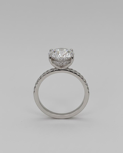 Bague de fiançailles classique en diamant de laboratoire ovale de 5,5 carats, or blanc 14 carats plaqué platine, certifiée IGI, bijoux pour femmes - Product Image 3