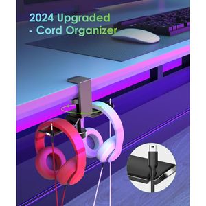 Supporto per Cuffie in Alluminio con Doppia Testa Rotante, Porta Cuffie da Scrivania con Morsetto, Capacità 5 kg, Compatibile con Custodie per Cuffie - Product Image 4