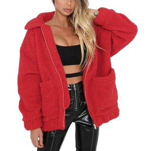 Veste à capuche zippée en polaire premium pour femme, vêtement d'extérieur chaud pour l'hiver, sweat-shirt à manches longues, coupe classique, manteau décontracté - Product Image 1