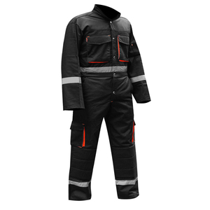 Combinaison de travail noire haute visibilité, réfléchissante, avec poches cargo, respirante, à manches longues, uniforme industriel - Product Image 4