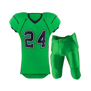 Custom Unisex American Football Jersey V-Neck Short Sleeve Sublimated 100% Polyester Moisture Wicking White Navy Trim Number 24 - Product Image 2