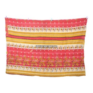 Vintage Handmade Kantha <b>Quilts</b> Reversible Sari Patchwork Bedspread Indian Reversible Hand Stitched Heavy <b>Throw</b> Old Sari Blanket - Product Image 4