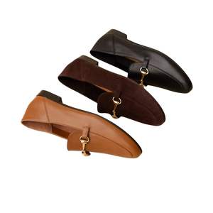 Fabricante de Zapatos Planos de Mujer, Zapatos de Punta Redonda, Cuero Genuino, Calzado Elegante para Vestir, Suministro Global al por Mayor - Product Image 1