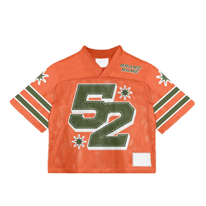 High Quality Manufacturer Man Retro Sleeveless Solid Regular Fit Cropped for <b>T</b>-<b>Shirts</b> Vintage Mesh Football Jersey Front - Product Image 5