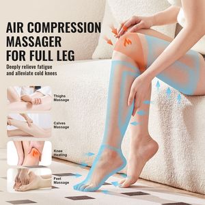 Massaggiatore per Gambe a Compressione d'Aria a Doppia Azione con 2 Livelli di Riscaldamento per Ginocchia, 3 Modalità e Intensità per Braccia e Vita - Product Image 2