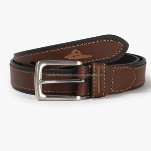 Ceinture en cuir décontractée pour homme en cuir de vache noir et marron bicolore sur mesure pour jeans ou pantalons, idéale pour un cadeau - Product Image 1