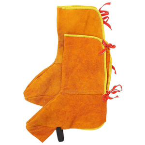 Protège-pieds de soudage en cuir de vachette écologique, à fermeture élastique, résistants aux flammes, pour une protection sûre des pieds - Product Image 3