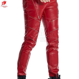 กางเกงหนังผู้ชายดีไซน์ทันสมัย วัสดุสัมผัสนุ่ม ทนทาน เหมาะสำหรับนักขี่มอเตอร์ไซค์และการสวมใส่สบายในชีวิตประจำวัน - Product Image 6