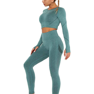 Ensemble de yoga pour femme : soutien-gorge long et leggings longueur cheville pour la gym, ensemble léger de yoga et de sport - Product Image 6
