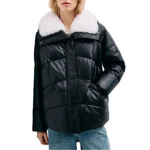 Veste d'hiver épaisse matelassée en cuir véritable de mouton, isolée, imperméable, coupe-vent, taille XS - Product Image 3