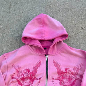 Sweat à capuche en coton surdimensionné à fermeture éclair intégrale personnalisé de haute qualité pour hommes, imprimé, en polaire d'hiver, à prix bas - Product Image 3