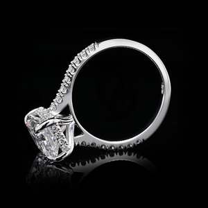 Bague Radiant Allongée en Argent 925 Certifiée IGI avec Diamant de Laboratoire VVS OEM, Micro-Pavé Halo Empilable, Tendance pour Mariages et Commerçants - Product Image 3