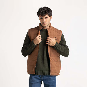 Gilet matelassé imperméable pour homme, grande taille, avec capuche amovible, veste sans manches d'hiver pour l'extérieur, rembourré et léger - Product Image 3