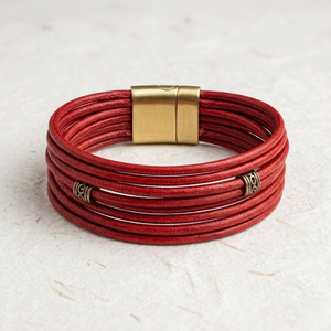 Cordón de Cuero Rojo Antiguo de Primera Calidad, Cuerda de Cuero Redonda de 2 mm | Cordón Flexible y Resistente para Joyería, Manualidades y Accesorios de Bricolaje - Product Image 2