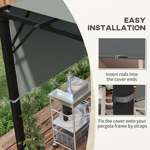 2 Pezzi Telo di Ricambio per Pergola Grigio Scuro Facile da Installare, Protezione UV, per Pergola 3x3m - Product Image 6