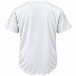 Camiseta de Béisbol Blanca Unisex de Manga Corta con Botones al Frente, Absorbente de Humedad, Poliéster, Corte Regular para Adultos, Color Sólido para Todas las Temporadas - Product Image 3