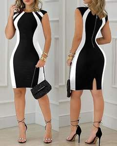 เดรสโปโลผู้หญิงสีสันสดใสสำหรับฤดูร้อน - แต่งขอบตัดสีสะดุดตา - เดรสสั้นแขนสั้นสำหรับผู้หญิงพร้อมโลโก้สั่งทำ - Product Image 3