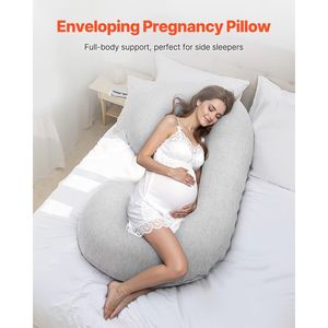 Almohada de maternidad de cuerpo completo en forma de C ultrasuave y transpirable para el embarazo para mayor comodidad y apoyo - Product Image 2