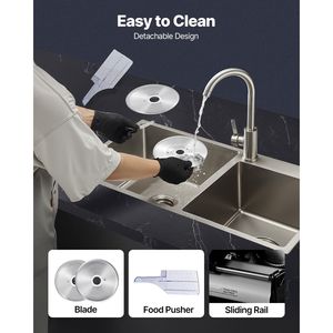 Affettatrice Elettrica per Alimenti da 7,5 Pollici, 180W, con Due Lame Premium in Acciaio Inox SUS420, Regolabile da 0 a 0,6 Pollici, Tritacarne e Affettatrice - Product Image 3