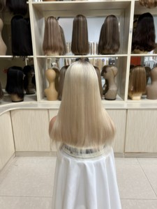 Perruques chinoises en gros, lisses, sans colle, pré-épilées, en cheveux humains vierges bruts, transparentes HD pour perruques Lace Front, petites/grandes tailles - Product Image 2