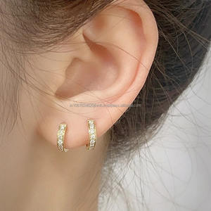 Boucles d'oreilles en or 14kt IGI/GIA Lab Grown Round Diamond Boucles d'oreilles Bijoux en diamant Boucles d'oreilles de mariage Lab Created - Product Image 1