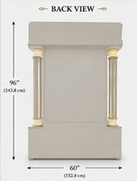 Temple domestique élégant avec piliers sculptés et gravure Om, en bois de teck, pour la vente en gros aux États-Unis et aux villas.