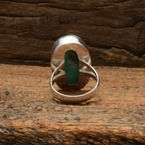 Anillo de Larimar Genuino, Plata de Ley 925, Anillo de Compromiso con Gema Ovalada de Larimar, Joyería de Larimar Azul, Regalo de Aniversario - Product Image 3