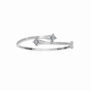 Brazalete de Diamantes Cultivados en Laboratorio Twin Star Nebula en Oro Blanco de 18K, Brazalete de Diamantes con 66 Piezas de Piedras de Diamante - Product Image 2