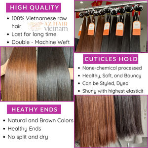 Paquete recto de cabello humano vietnamita de Color marrón chocolate natural 8-32 pulgadas y muy suave y sedoso - Product Image 3